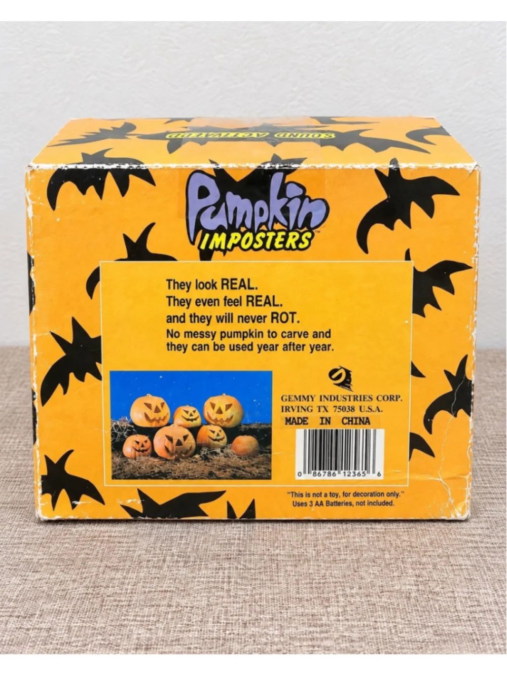 Vintage Gemmy Pumpkin Imposters (3pc) Sound Activated Jack O Lanterns -Tested